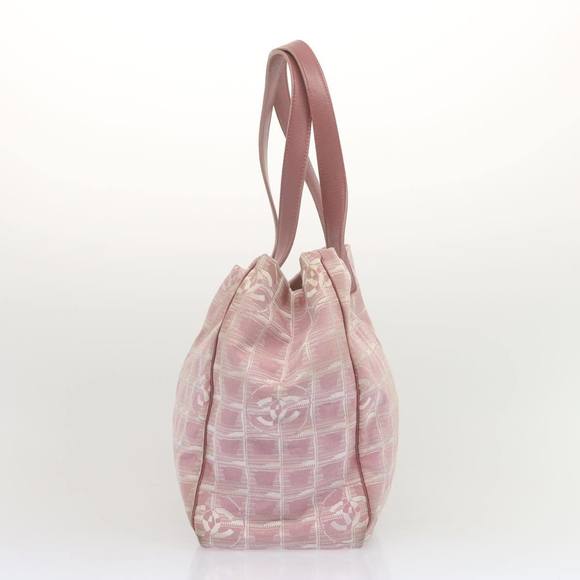 CHANEL New Travel Line Tote Bag Nylon Pink CC Auth ti1605 - Picture 4 of 16